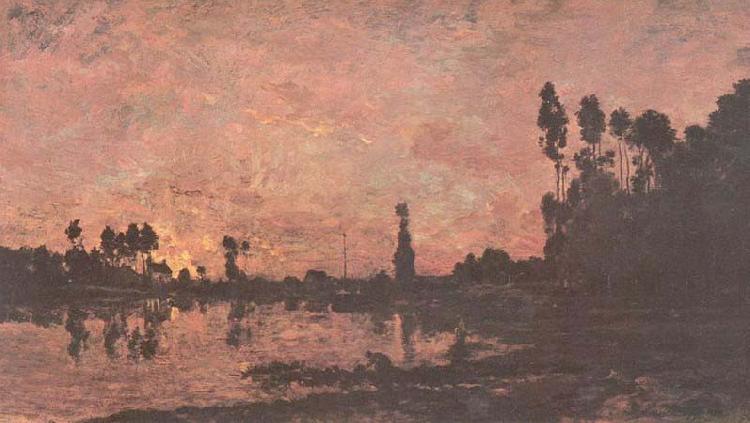 Charles-Francois Daubigny Sonnenuntergang an der Oise France oil painting art